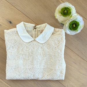 Tory Burch embroidered blouse top - white, vintage look